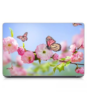 Универсальная наклейка на ноутбук 15.6"-13.3" Spring Butterflies Матовая 380х250 мм