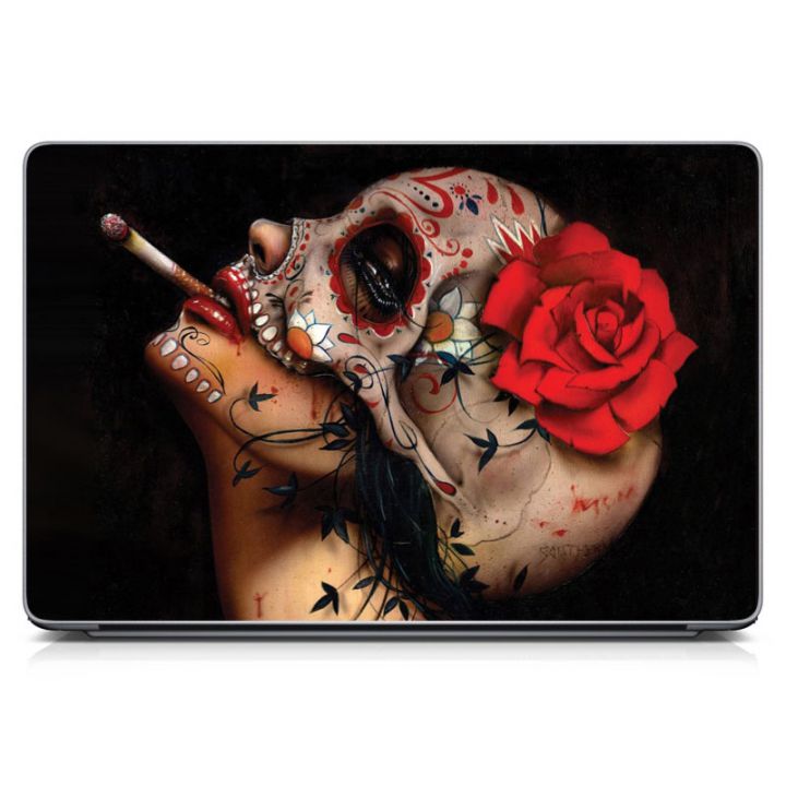 Универсальная наклейка на ноутбук 15.6"-13.3" Viva La Muerte Матовая 380х250 мм