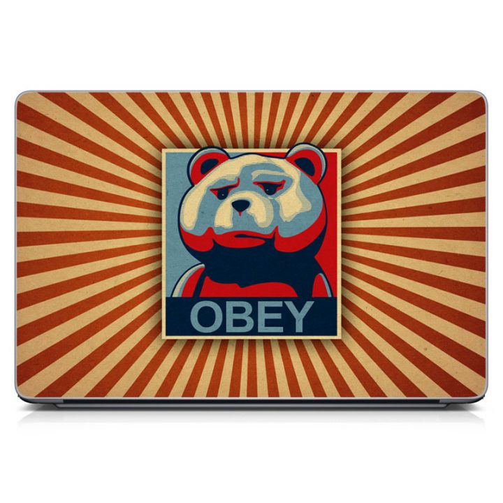 Наклейка на ноутбук - Obey Teddy