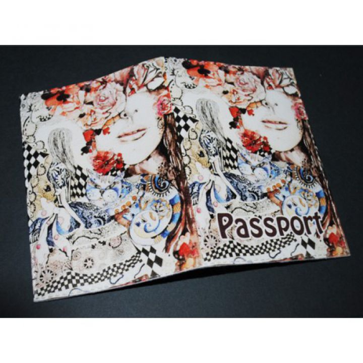 Обложка на паспорт -Алиса в стране чудес-