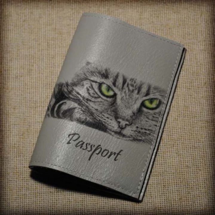 Обкладинка жіноча для паспорта -Кішечка-