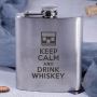 Подарункова сувенірна Фляга сталева Keep calm and drink whiskey, англійська