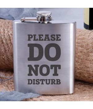 Подарункова сувенірна Фляга сталева Please do not disturb, англійська