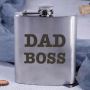 Подарункова сувенірна Фляга сталева Dad boss, англійська