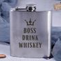 Подарункова сувенірна Фляга сталева Boss drink whiskey, англійська