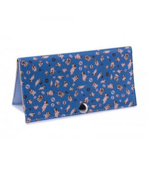 Жіночий гаманець -Мопсики на синьому тлі. Ручна робота