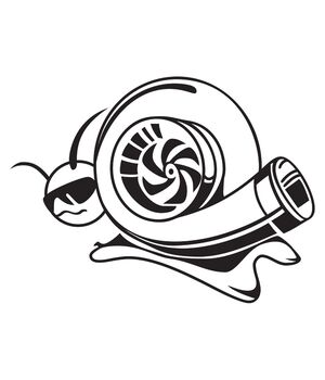 Наклейка на авто - Turbo равлик, без фону