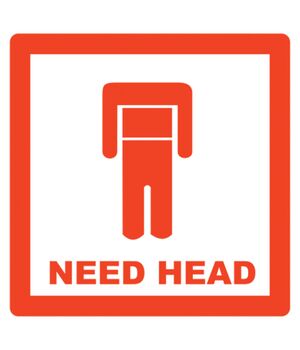 Наклейка на авто - Need Head, без фона