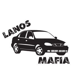 Наклейка на авто Lanos Mafia, без фону