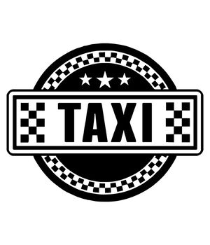 Наклейка на авто - Taxi, без фона