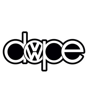 Наклейка на авто - VW Dope, без фона