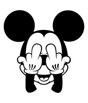 Наклейка на авто - Mickey Fuck, без фона