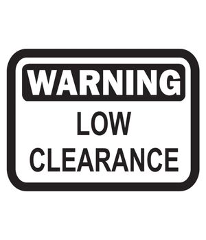 Наклейка на авто - Warning low clearance, без фона