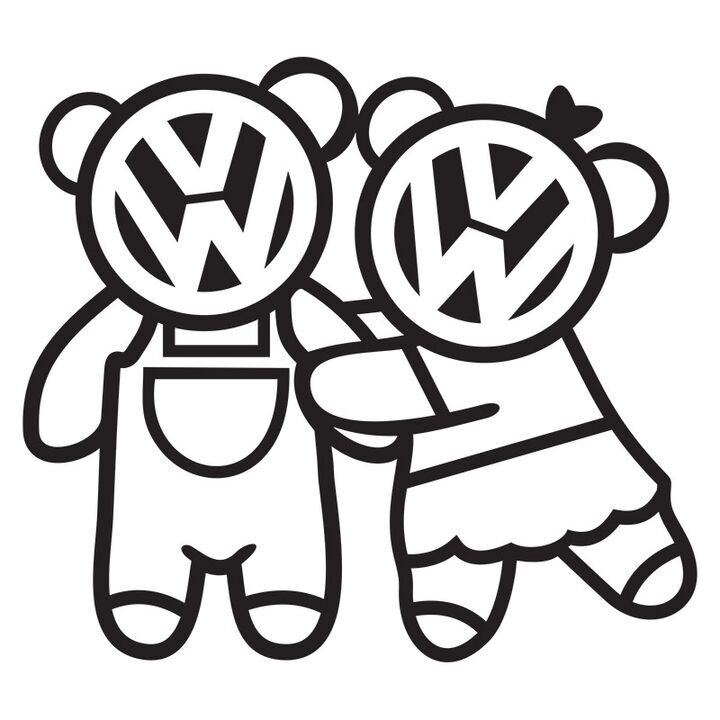 Наклейка на авто VW Panda Family