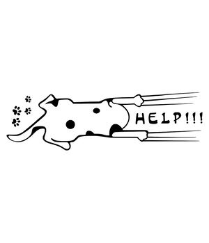 Наклейка на авто - Кіт кричить Help, без фону