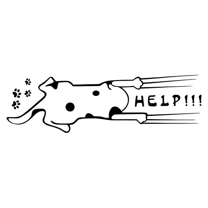 Наклейка на авто - Кіт кричить Help