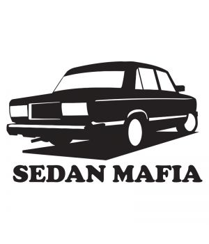 Наклейка на авто - Sedan Mafia, 25 см, Черная