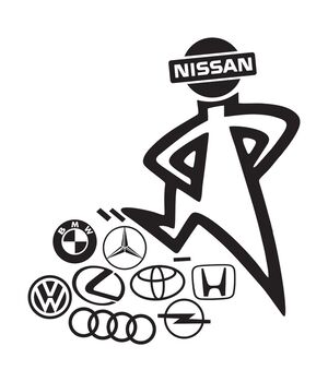 Наклейка на авто - Nissan лучший!, без фона