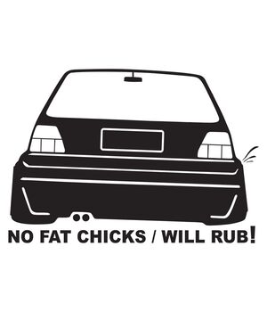 Наклейка на авто - No Fat Chicks, без фона