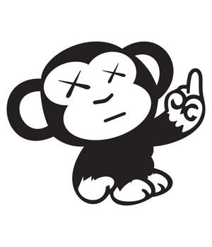 Наклейка на авто - Monkey Fuck, без фона