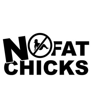 Наклейка на авто - No Fat Chicks v2, без фона