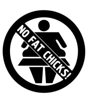 Наклейка на авто - No Fat Chicks v3, без фона