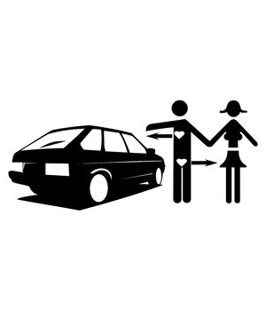Наклейка на авто - Like sex and love car, без фона