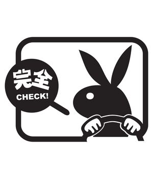 Наклейка на авто - Rabbit Check, без фону