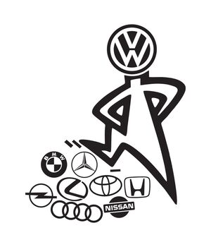 Наклейка на авто - Volkswagen лучший!, без фона