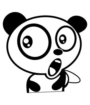 Наклейка на авто - Surprised Panda, без фону