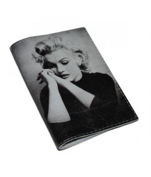 Шкіряна жіноча обкладинка для паспорта -Задумлива Мерлін-