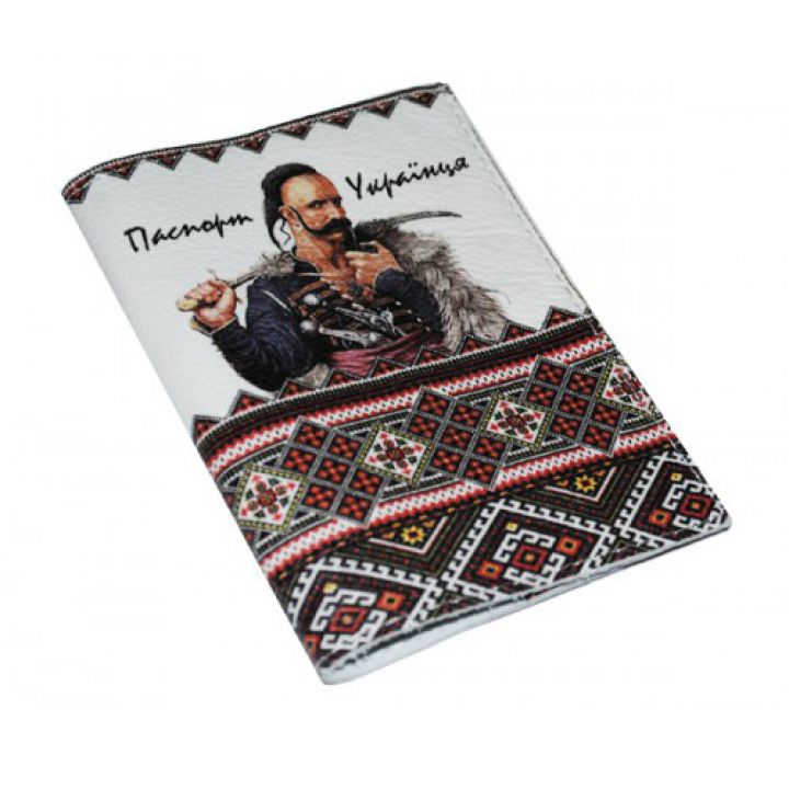 Шкіряна чоловіча обкладинка для паспорта -Паспорт українця-