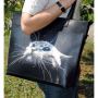 Кожаная женская сумка-шоппер "Кот"