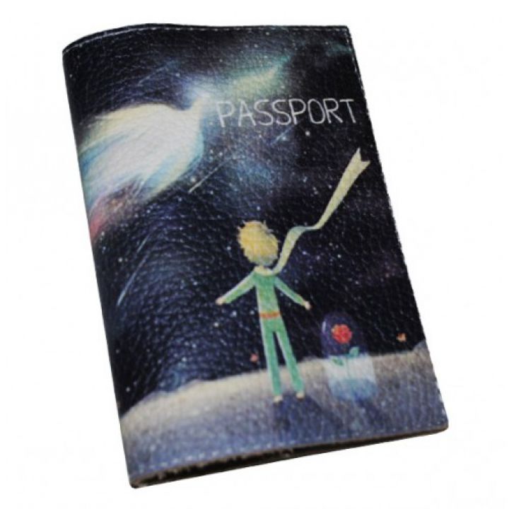 Шкіряна обкладинка для паспорта -Маленький принц-
