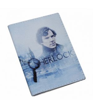 Кожаная обложка для паспорта -Шерлок Холмс-