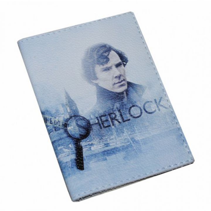 Шкіряна обкладинка для паспорта -Шерлок Холмс