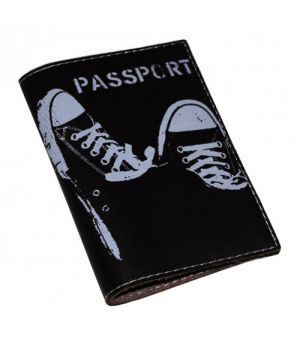 Кожаная обложка для паспорта -Кеды-