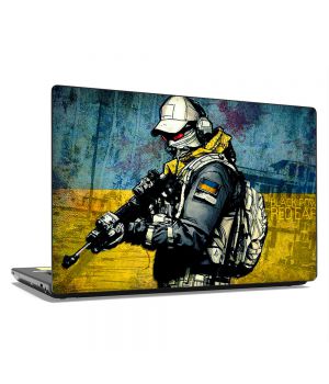 Универсальная наклейка на ноутбук 15.6"-13.3" Soldier 380х250 мм