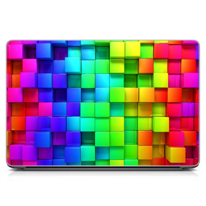 Универсальная наклейка на ноутбук 15.6"-13.3" Кубики Матовая 380х250 мм