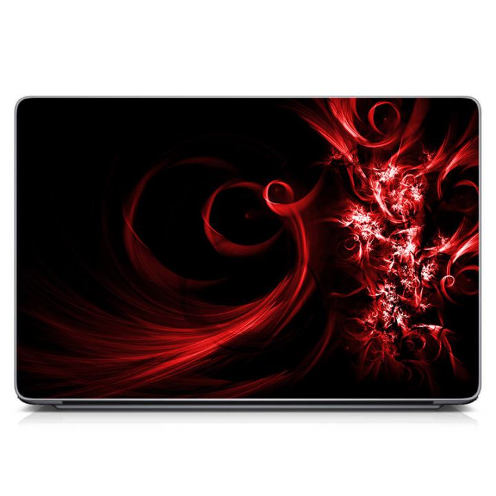 Универсальная наклейка для ноутбука, 13.3"-17.3” 400x260 мм Красная абстракция Матовая