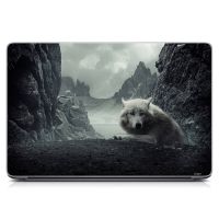 Універсальна наклейка для ноутбука 15.6"-13.3" Самотній вовк Матова 380х250 мм