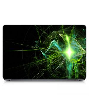 Универсальная наклейка для ноутбука, 13.3"-17.3” 400x260 мм Зеленая абстракция Матовая