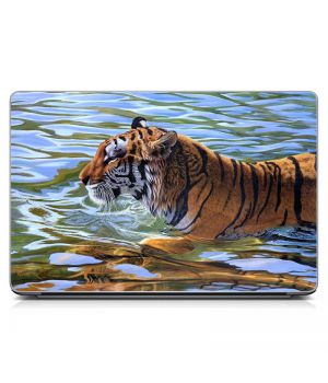 Наклейка на ноутбук Плавающий тигр Матовая