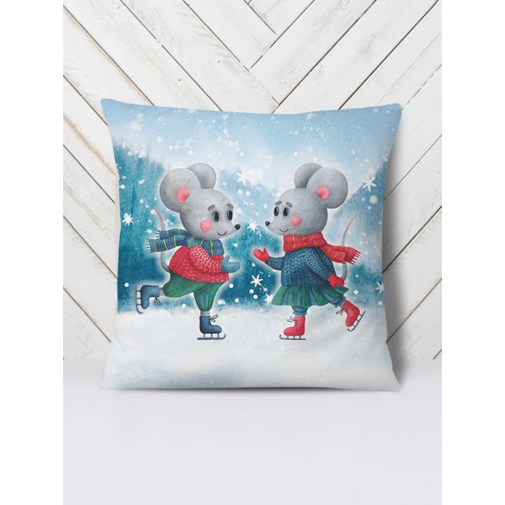 Подушка Мышки на коньках