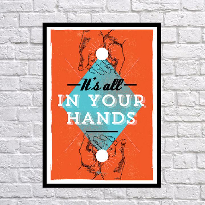 Прикольный интерьерный постер Всё в твоих руках, 42х59 см