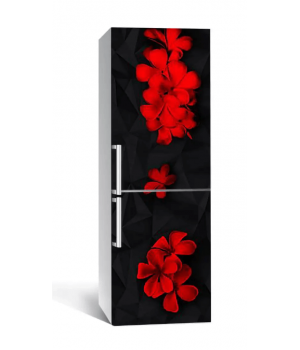 Декоративная самоклеющаяся пленка для холодильника, 60х180 см Red flowers