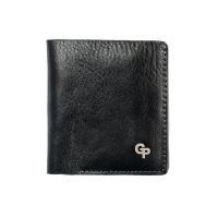 Чоловіче шкіряне портмоне біфолд з монетницею Grande Pelle 528610 чорне