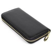 Женский кожаный кошелек на молнии черный Firenze 77960-2