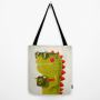 Тканевая сумка с рисунком Dino touristo (olive)