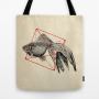 Тканевая сумка с рисунком Fish In Geometrics III